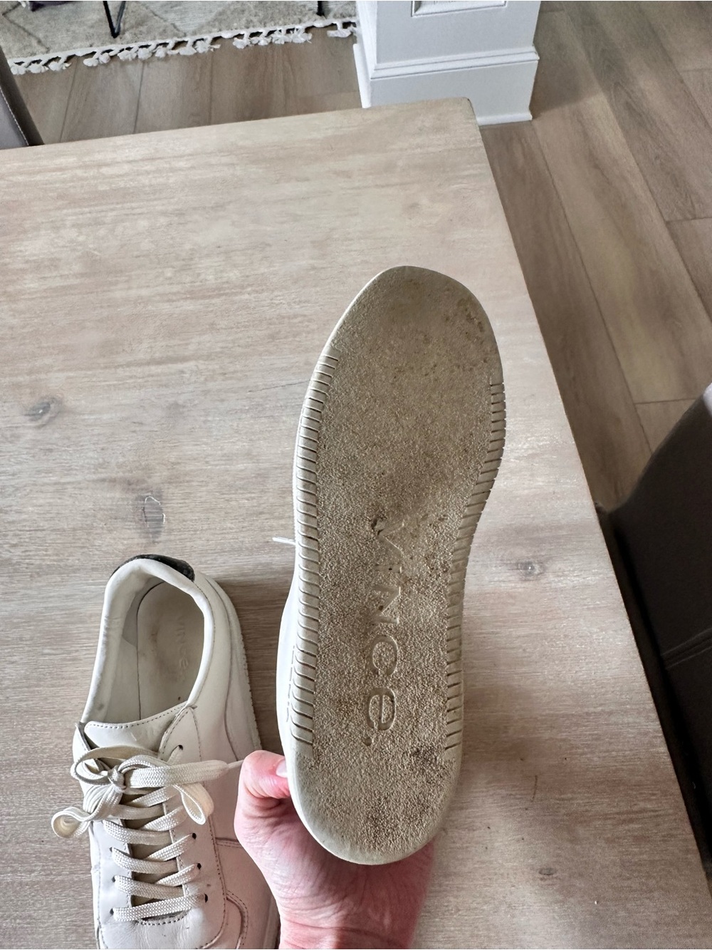 Vince Off-White Leather Lace-Up Sneakers - Picture 5 of 6